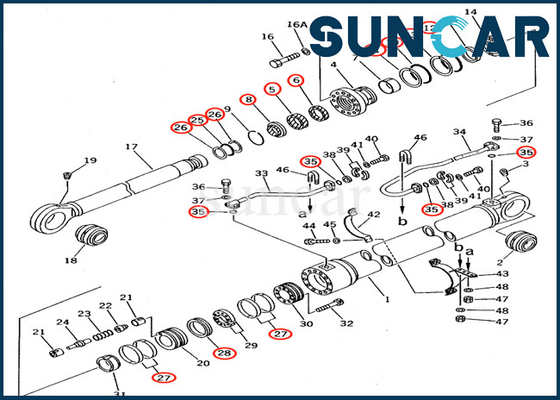 Beli PC650-5 PC710-5 Suku Cadang Kit Servis Komatsu 707-99-77220 7079977220 Kit Penyegelan Minyak Silinder Boom online manufacture