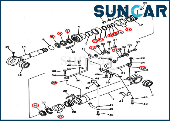 Beli 707-99-69600 Bucket Cylinder Seal Kit 7079969600 Kit Perbaikan Cocok untuk Komatsu PC650-3 PC650LC-5 PC710-5 online manufacture