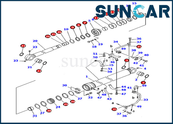 Beli 707-99-68550 7079968550 Bucket Cylinder Seal Repair Kit Untuk Komatsu Model Mesin PC750-6 PC750LC-6 online manufacture