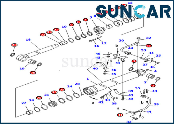 Service Kit 707-99-68650 7079968650 Bucket Cylinder Oil Seal Kit Untuk PC750-6 PC750SE-6 Komatsu