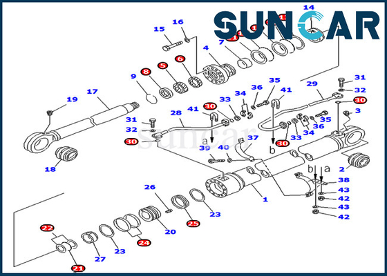 707-99-77300 7079977300 Boom Perbaikan Seal Kit Silinder Hidrolik Cocok untuk Model Komatsu PC750LC-7 PC800-7