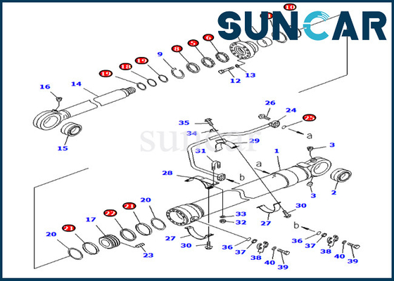 Komatsu 707-99-69690 7079969690 Kit Segel Silinder Bucket Untuk Model PC750-7 PC800-8 Versi Luar Negeri