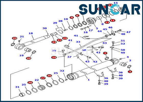 707-99-68660 Arm Repair Seal Kit Silinder Hidrolik Untuk PC750SE-7 PC800-7 Komatsu Versi Luar Negeri