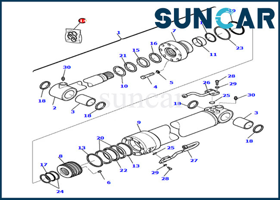 Komatsu 707-99-27390 7079927390 Kit Segel Pengganti Bucket PC75R-2 PW75R-2 Kit Perbaikan Silinder