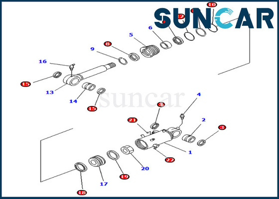 PC78US-6 PC78UU-6 Kit Penggantian Excavator 707-98-42700 7079842700 Kit Servis Silinder Blade Komatsu