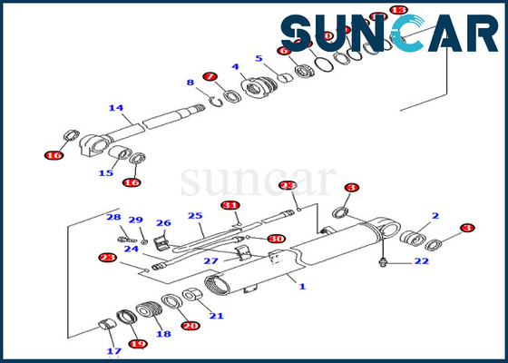 707-98-36700 7079836700 Boom Sealing Kit Silinder Hidrolik Untuk Model PC78MR-6 PC78US-6 Komatsu