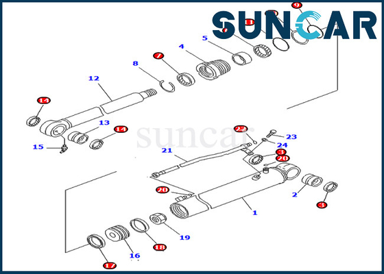 Boom Swing Oil Seal Kit 707-98-41330 7079841330 Cylinder Repair Kit Cocok untuk PC78MR-6 PC88MR-6 Komatsu