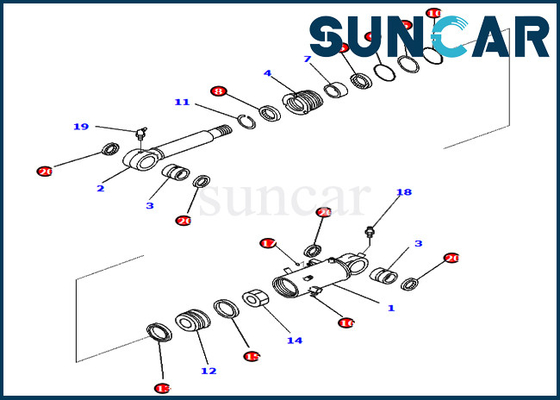 Service Kit 721-98-00700 7219800700 Blade Cylinder Oil Seal Kit Untuk PC78US-10 Komatsu Bagian Dalam