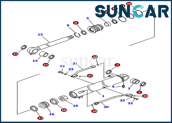 PC78UU-6 PC78UU-8 Komatsu 707-98-43300 7079843300 Kit Segel Silinder Boom Kit Penggantian Excavator