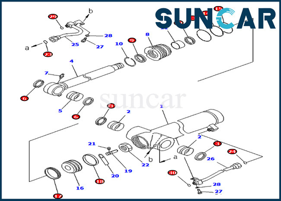 Kit Penyegelan Lengan 707-98-36720 7079836720 PC78UU-6 PC78UU-8 Kit Perbaikan Segel Silinder Komatsu