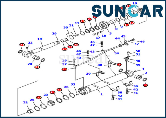 707-99-68470 7079968470 Arm Excavator Seal Kit Silinder Hidrolik Cocok untuk Komatsu PC800LC-8 PC850-8