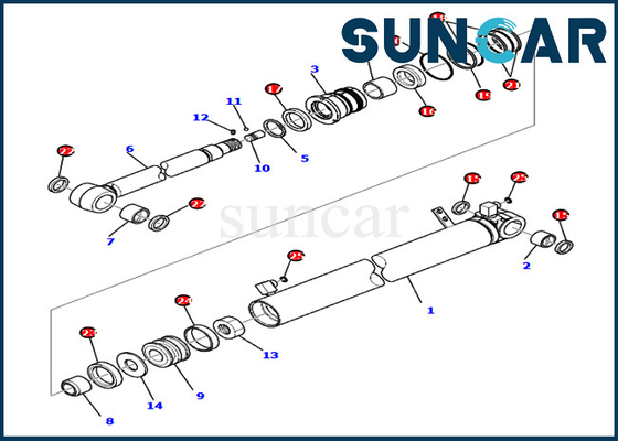 Suku Cadang Kit Servis Lengan 707-98-28910 7079828910 Kit Segel Silinder Untuk PC80MR-3 PC80MR-5 Komatsu