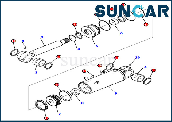 PC80MR-3 Komatsu 707-98-42710 7079842710 Kit Seal Penggantian Blade Silinder Hidrolik