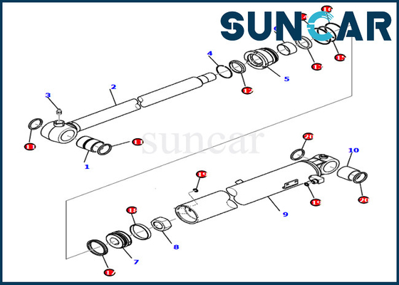 Komatsu PC80MR-3 PC80MR-5 707-98-26980 7079826980 Kit Segel Minyak Silinder Bucket Suku Cadang Servis Excavator