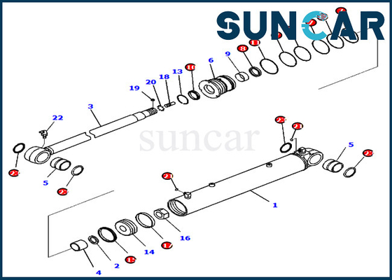 707-98-41380 7079841380 Boom Swing Cylinder Seal Kit Cocok untuk Komatsu PC88MR-10 PW98MR-10 Model