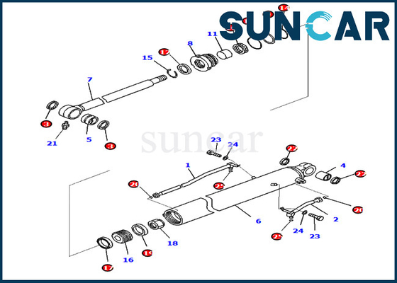707-98-30720 Kit Segel Minyak Silinder Bucket 7079830720 PC88MR-10 PW98MR-10 Suku Cadang Servis Komatsu