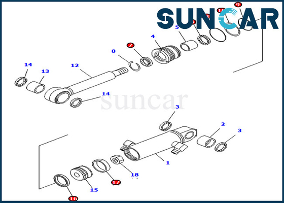 PC01-1 PC03-2 Komatsu 707-99-02010 Kit Servis Blade Silinder 7079902010 Kit Perbaikan Excavator