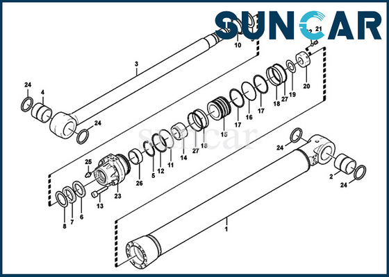 EC700B SUNCARVO.L.VO VOE14618213 VOE 14618213 Dipper Arm Cylinder Seal Kit Kit Layanan Pengganti