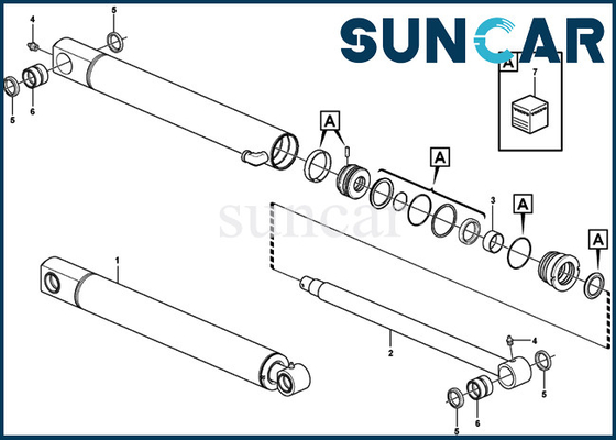 15077493 EC27C SUNCARVO.L.VO Sealing Kit Ketahanan Aus VOE15077493 Dipper Arm Cylinder Seal Kit