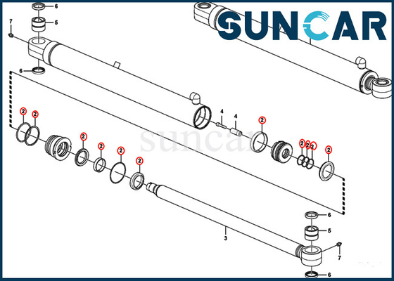 VOE15174600 Dipper Arm Cylinder Seal Kit Perbaikan VOE 15174600 EC35C ECR48C ECR50D SUNCARVO.L.VO Sealing Kit