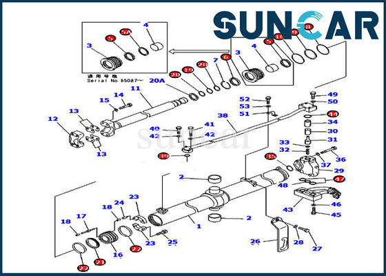707-99-44180 Blade Lift Kit Segel Silinder Hidraulik Untuk Komatsu D155A-5