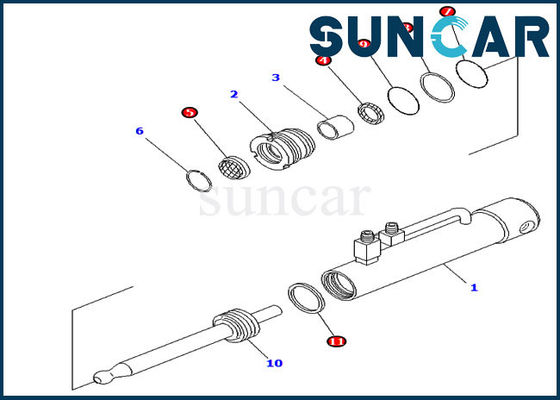 D275A-5 D275A-2 Kit Segel Silinder Komatsu 707-98-11020