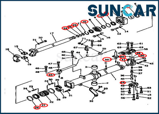 D275A-2 Bagian Dalam Komatsu 707-99-45525 Silinder Angkat Kit Segel