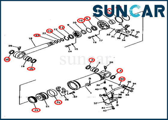 Kit Segel Silinder Angkat ISO9001 707-99-73050 Untuk D275A-2 Komatsu