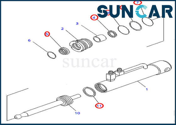 707-99-11050 Pin Puller Kit Segel Silinder Hidraulik Cocok untuk D375A-2 Komatsu