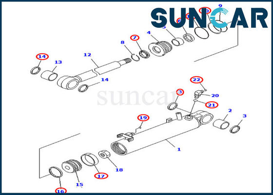 707-98-22910 Kit Segel Silinder Hidraulik Angkat Cocok untuk D31EX-21 D31PX-21 Komatsu