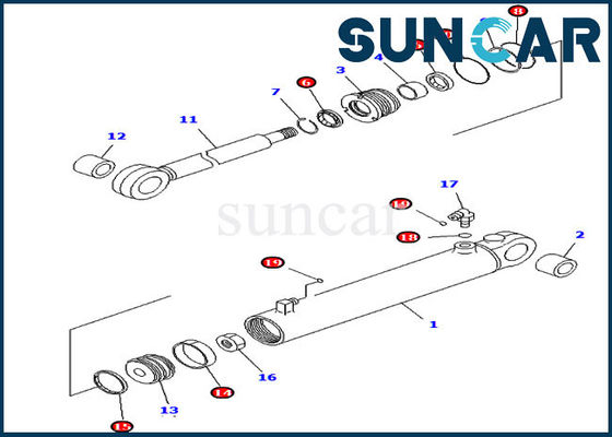 D37EX-21 Kit Rekondisi Silinder Hidraulik Komatsu 707-98-24720
