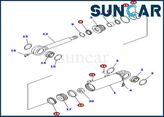 707-98-24710 7079824710 Tilt Komatsu Hydraulic Cylinder Seal Kits Untuk D39EX-21 D39PX-21