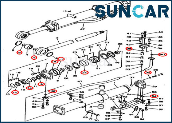 195-63-05110 Blade Lift Kit Perbaikan Hidraulik Kit Penyegelan Silinder Cocok untuk D355A-3 Komatsu