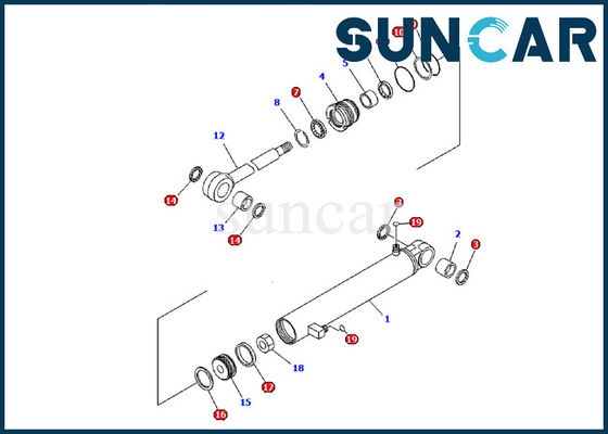 707-98-03580 Kit Segel Silinder Lengan Komatsu Kit Perbaikan Silinder Cocok untuk PC09-1 Excavator