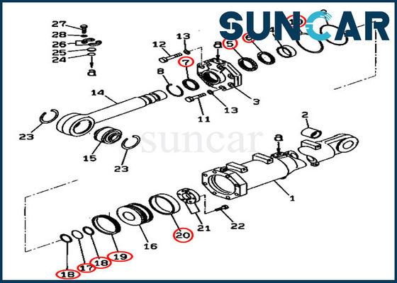 D375A-3D Dozer 707-99-74420 Kit Penggantian Silinder Kemiringan Blade Komatsu Service Kit