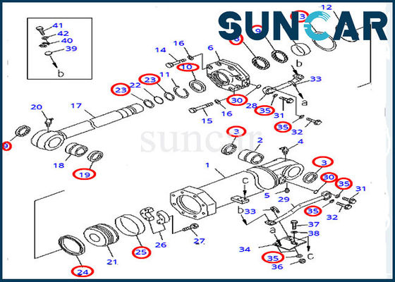 707-99-74440 Kit Servis Kit Perbaikan Segel Silinder Komatsu Cocok untuk Bulldozer D375A-3 D375A-5