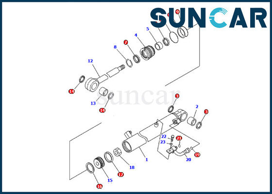 707-98-03590 Kit Servis Komatsu Bucket Cylinder Seal Kit Cocok untuk PC09-1 Suku Cadang perbaikan Excavator