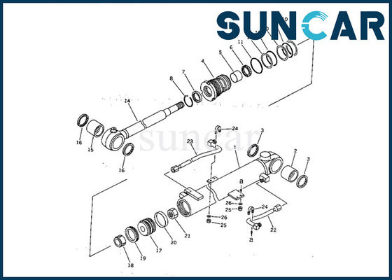 707-98-12270 Kit Segel Silinder Boom Komatsu Excavator PC07-2 model kit servis bagian dalam