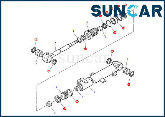 878000376 Komatsu Boom Cylinder Oil Seal Gasket Kit PC07-2 Model Kit Servis Perbaikan Bagian Dalam