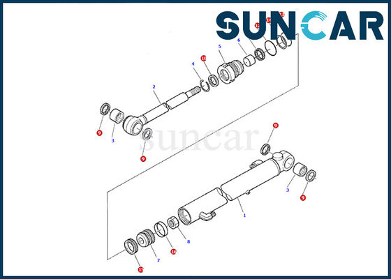 878000377 Kit Segel Silinder Lengan Kit Servis Komatsu PC07-2 Model Perbaikan Kit Gasket Segel Minyak