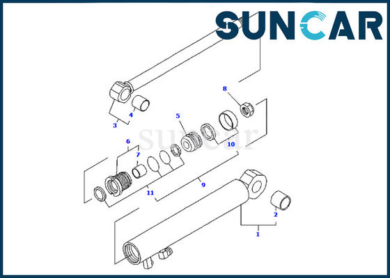 YM172186-72370 Blade Arm Cylinder Seal Kit Untuk Komatsu PC09FR-1 Excavator Seal Repair Kit