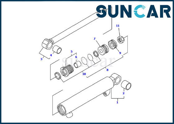 YM172186-72580 Kit servis Komatsu PC09FR-1 Model Peralatan kit segel silinder ember