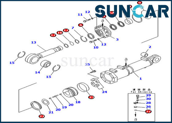 707-99-74460 Blade Tilt Cylinder Sealing Kit Komatsu Service Kit Untuk Pitch Dozer D375A-3
