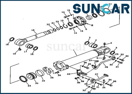 Ketahanan Aus 707-99-74100 Komatsu Ripper Sealing Kit Kit Perbaikan Silinder Kemiringan