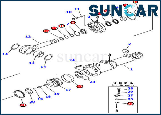 Pitch Dozer 707-99-81020 Kit Segel Silinder Pengganti Komatsu Kit Servis Kemiringan Blade