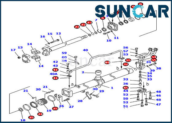 707-98-56625 Blade Lift Cylinder Seal Kit Dozer Service Kit Untuk D375A-3 D375A-5D Komatsu