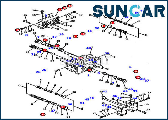 Penyegelan yang Baik 707-99-74060 Kit Servis Komatsu D375A-5D Dozer Kit Segel Oli Hidrolik