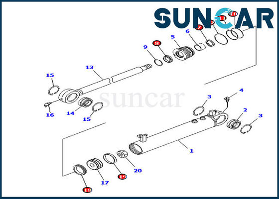 707-98-24910 Angle Cylinder Seal Kit Kit Pengganti Cocok untuk Komatsu D39EX-21 D39PX-21