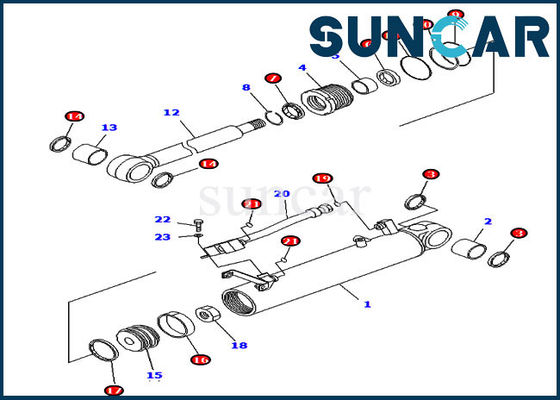 Komatsu 707-98-24700 7079824700 Kit Layanan Silinder Angkat Untuk Model Dozer Crawler D39EX-21