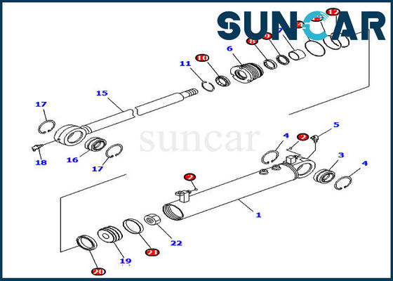 707-99-24930 Kit Silinder Sudut Komatsu Versi Luar Negeri Buldoser Seal Perbaikan Kit